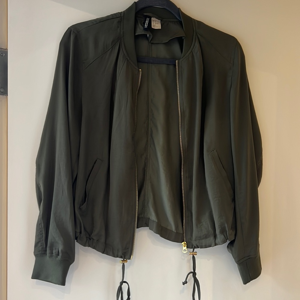 Army green bomber jacket